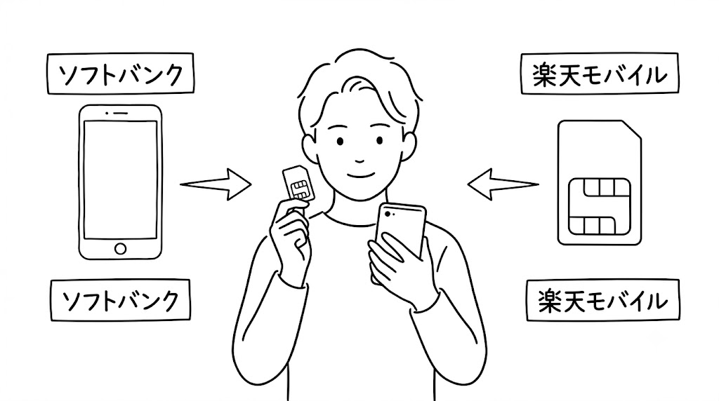 ソフトバンクから楽天モバイルへ機種そのまま