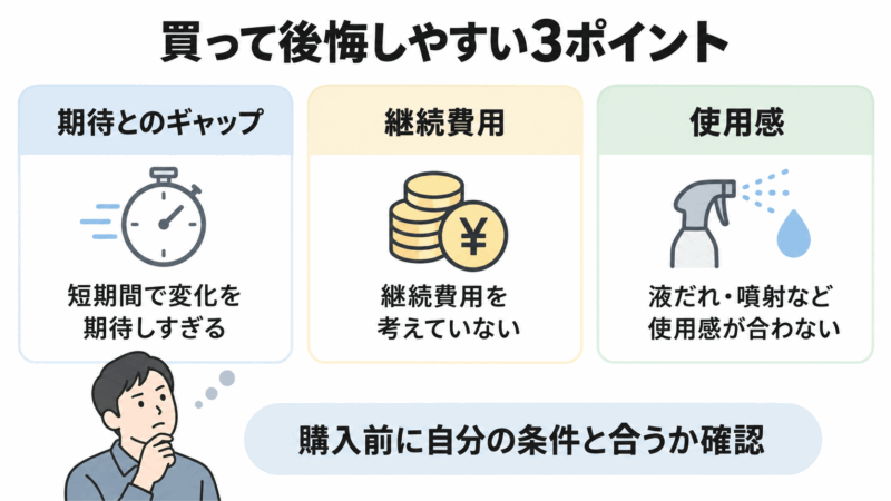 チャップアップ購入後に後悔しやすい、短期間での期待・継続費用・液だれや噴射など使用感の3ポイント